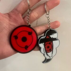Red and Black Naruto Keychains